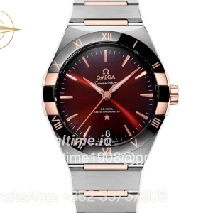 Omega Constellation Co-Axial Master Chronometer Sedna™ Gold 41mm Burgundy Dial with Ceramic Bezel on Bracelet