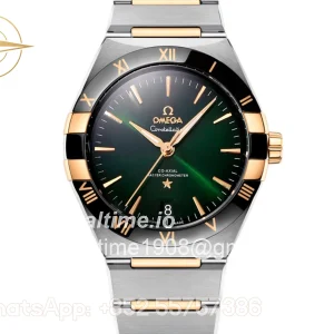 Omega Constellation Co-Axial Master Chronometer Sedna™ Gold 41mm Green Dial with Ceramic Bezel on Bracelet