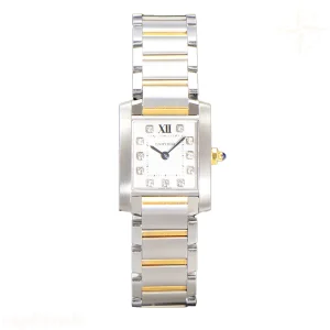 Cartier Tank Francaise Watch Small with Diamond Marker Steel/Yellow Gold
