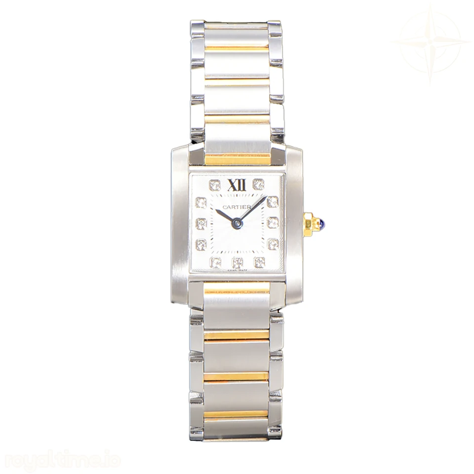 Cartier Tank Francaise Watch Small with Diamond Marker Steel/Yellow Gold