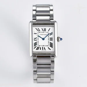 Cartier Tank Must SS 33.7mm DRF White Dial on SS Bracelet Jap Quartz