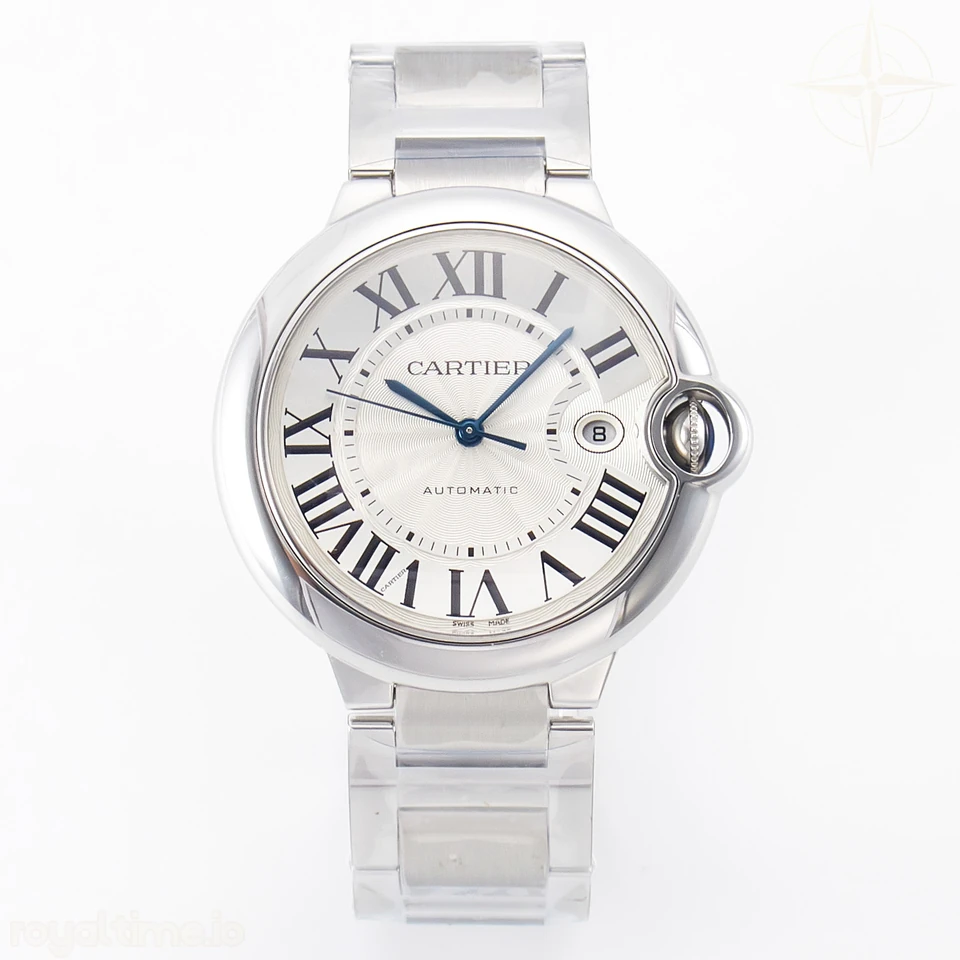 Cartier Ballon Bleu 42mm SS AF White Texture Dial on SS Bracelet A2824 V5