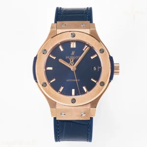 Hublot Classic Fusion 38mm RG JJF Blue Dial on Blue Gummy Leather Strap