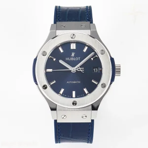 Hublot Classic Fusion 38mm SS JJF Blue Dial on Blue Gummy Leather Strap