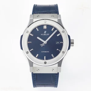 Hublot Classic Fusion 42mm SS JJF Blue Dial on Blue Gummy Leather Strap
