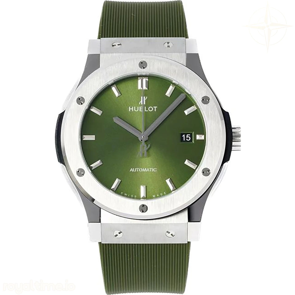 Hublot Classic Fusion Automatic 42mm Green Dial on Rubber Strap