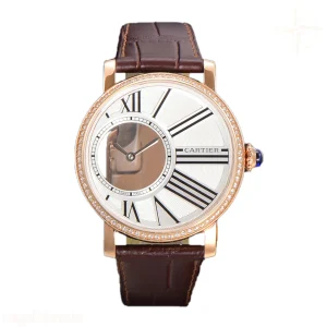 Cartier Rotonde De Cartier White Dial with Diamond Bezel in Rose Gold