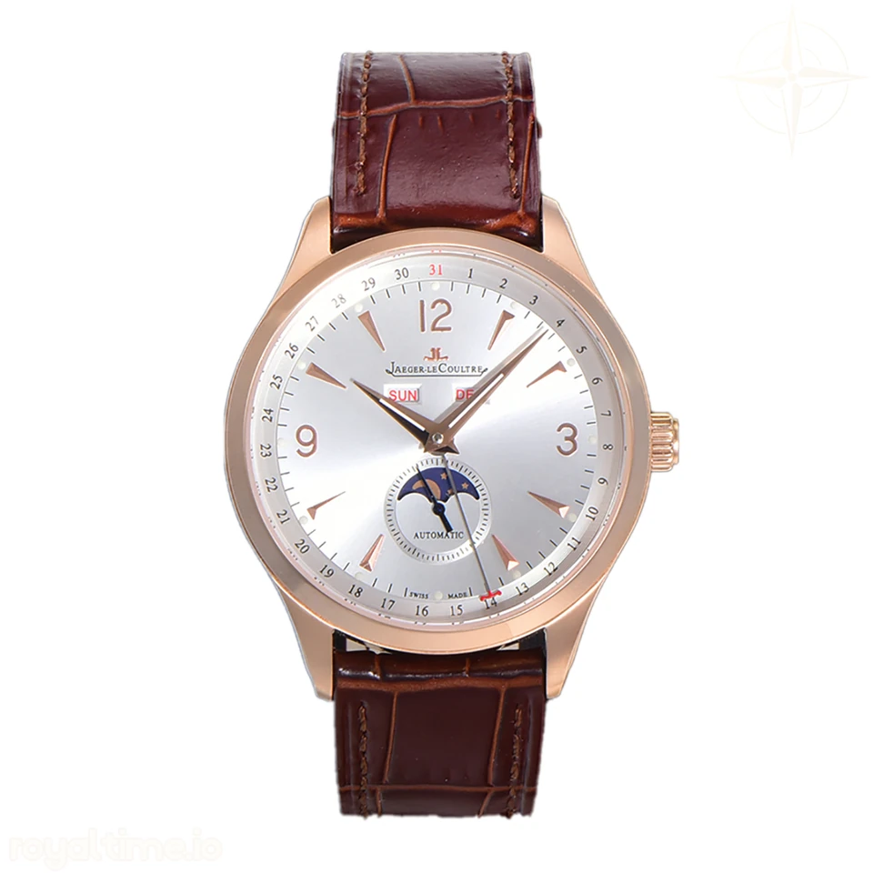 Jaeger-LeCoultre Master Calendar Silver Dial in Rose Gold on Brown Leather Strap