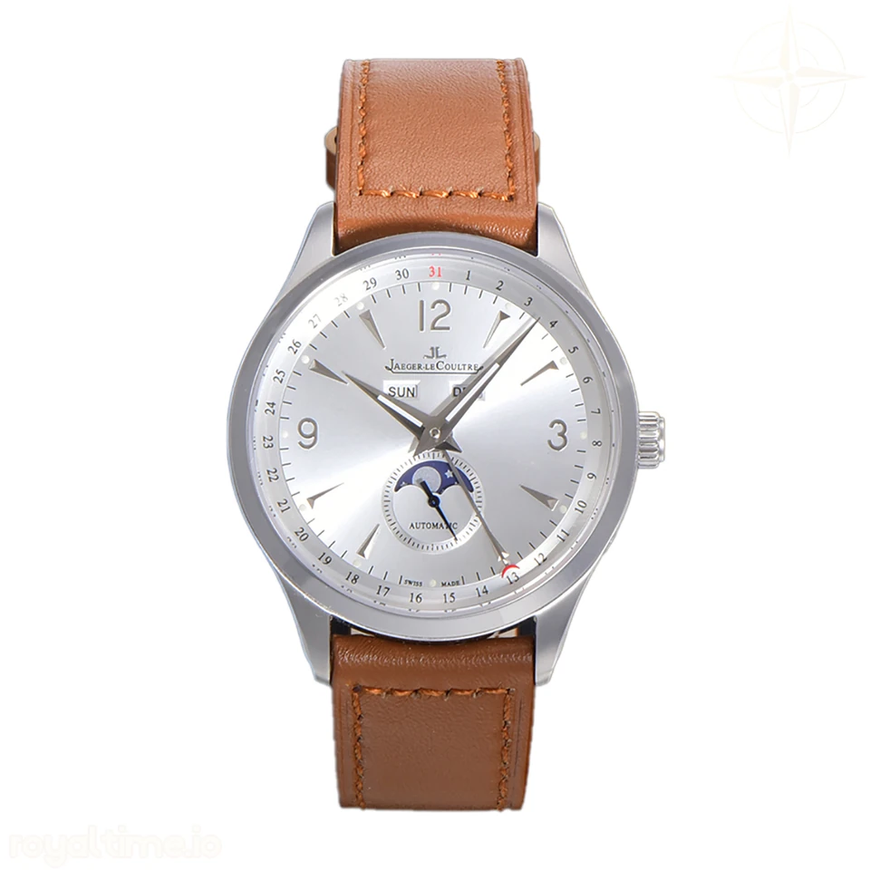 Jaeger-LeCoultre Master Calendar Silver Dial in Steel on Brown Leather Strap