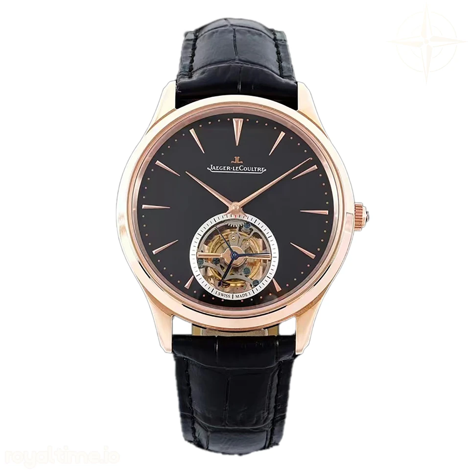 Jaeger-LeCoultre Master Control Tourbillon Black Dial in Rose Gold
