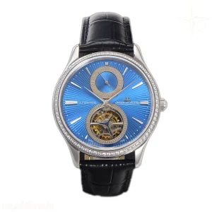 Jaeger-LeCoultre Master Ultra Thin Tourbillon Blue Dial with Diamond Bezel in White Gold