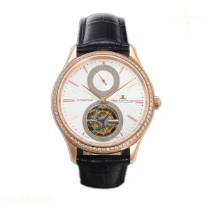 Jaeger-LeCoultre Master Ultra Thin Tourbillon White Dial with Diamond Bezel in Rose Gold