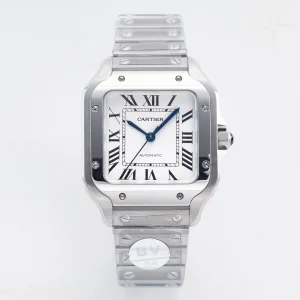 Cartier Santos de Cartier 35mm SS 2018 BVF White Dial on SS SmartLinks Bracelet MIYOTA 9015 V2