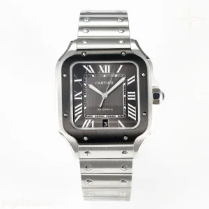 Cartier Santos de Cartier 40mm 2018 BVF Gray Bezel Gray Dial on SS SmartLinks Bracelet MIYOTA 9015