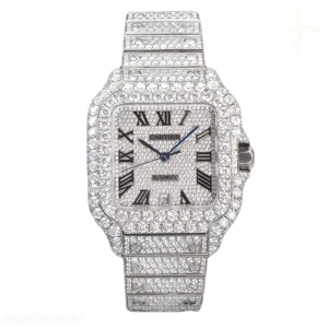 Cartier Santos de Cartier 40mm Diamond Paved Dial with Roman Markers in Steel