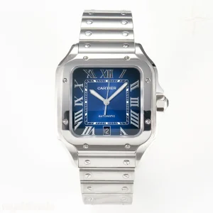 Cartier Santos de Cartier 40mm SS 2018 BVF Blue Dial on SS SmartLinks Bracelet MIYOTA 9015 V2