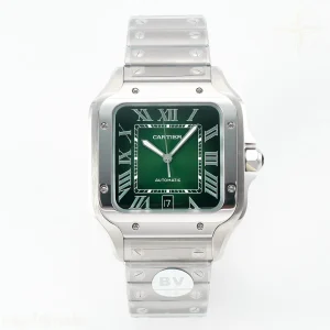 Cartier Santos de Cartier 40mm SS 2018 BVF Green Dial on SS SmartLinks Bracelet MIYOTA 9015 V2