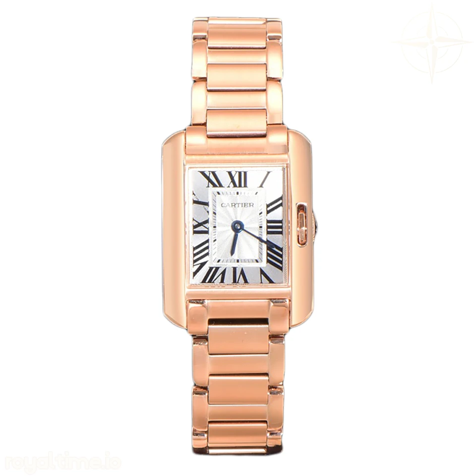 Cartier Tank Anglaise 30.2mm White Dial in Rose Gold