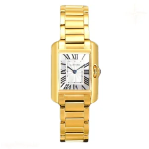 Cartier Tank Anglaise 30.2mm White Dial in Yellow Gold