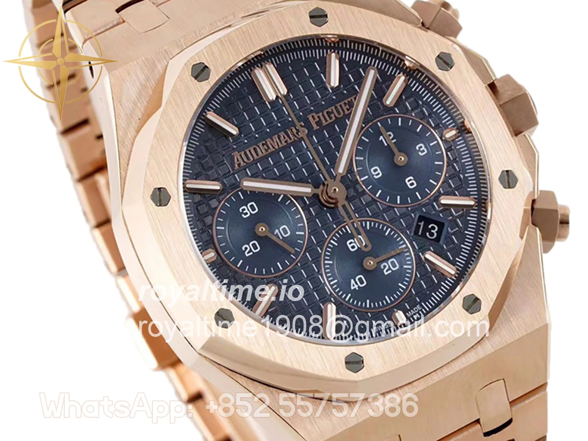 Audemars Piguet Royal Oak Self-Winding Chronograph Blue Dial in Rose Gold - Image 2