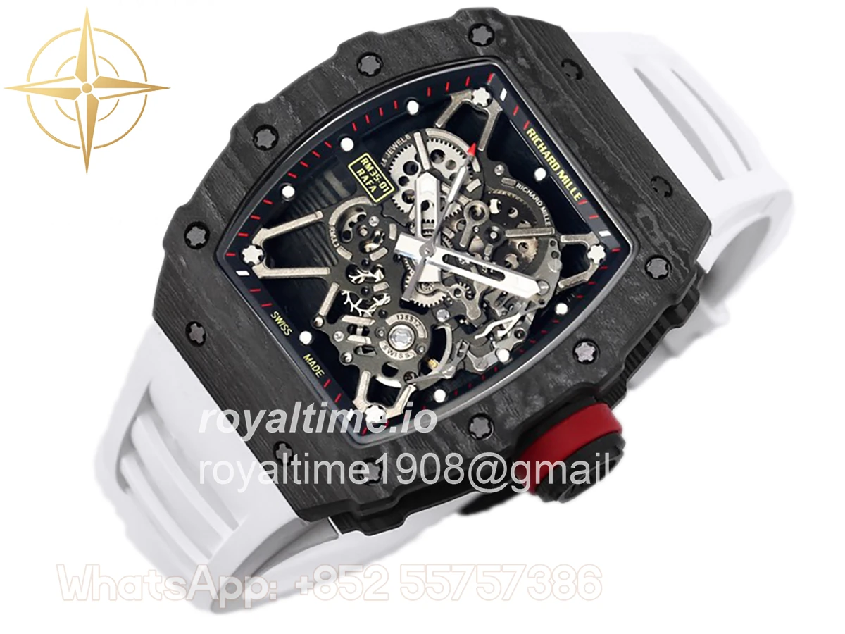 Richard Mille RM 035-01 Rafael Nadal NTPT Carbon White Rubber Strap - Image 2