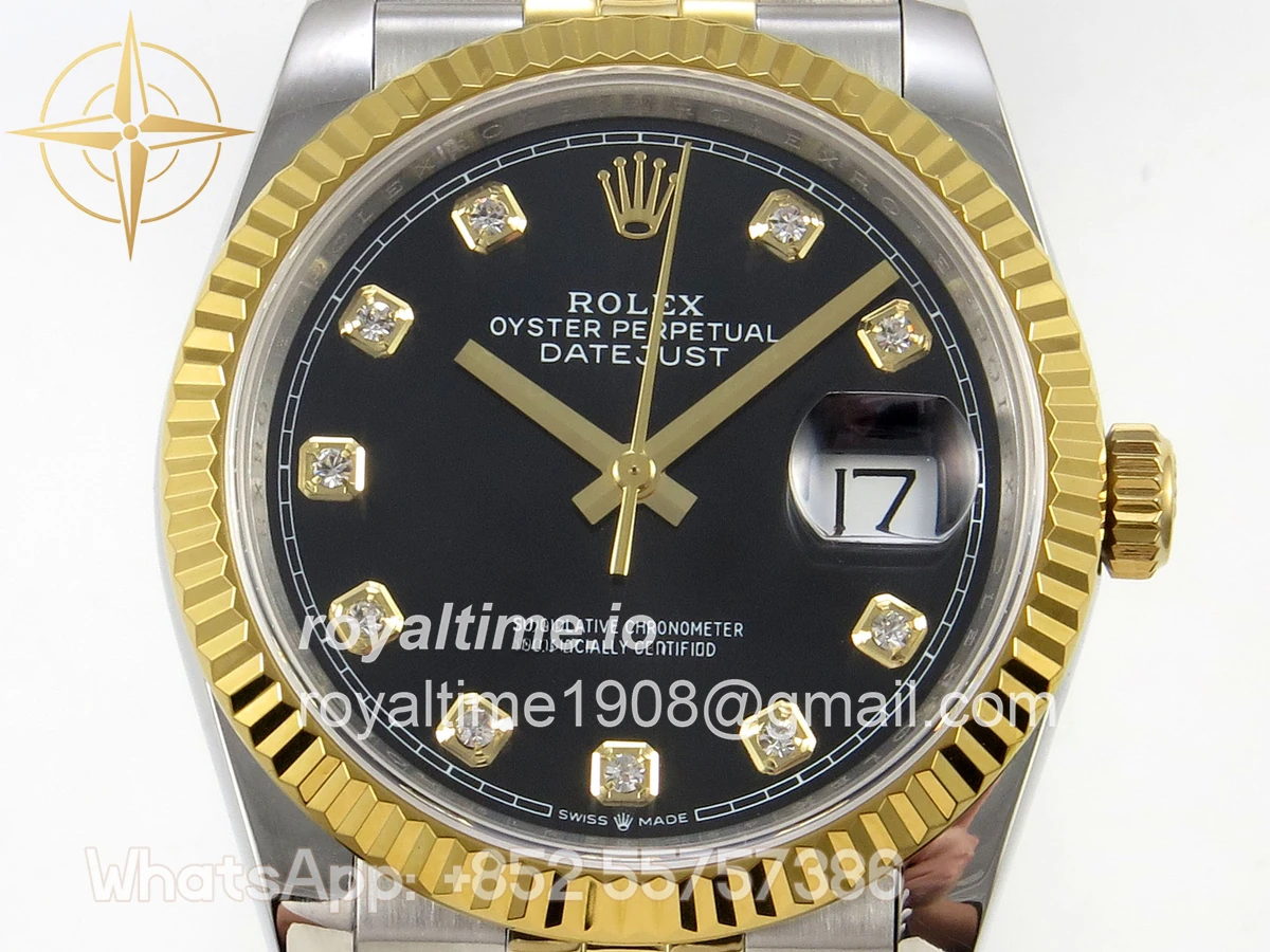 Rolex DateJust 36 126233 QF Black DIamonds Dial on Jubilee Bracelet QF3235 - Image 2