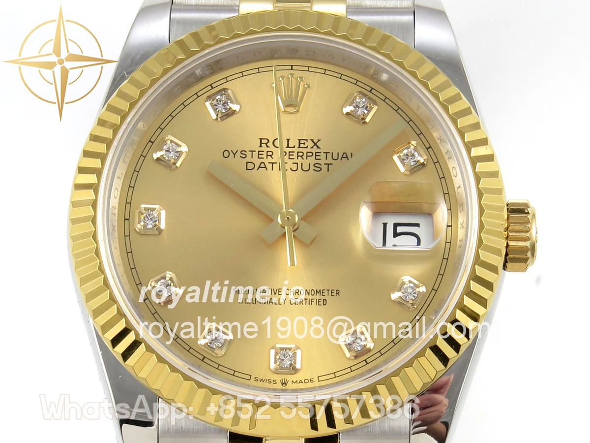 Rolex DateJust 36 126233 QF YG DIamonds Dial on Jubilee Bracelet QF3235 - Image 2