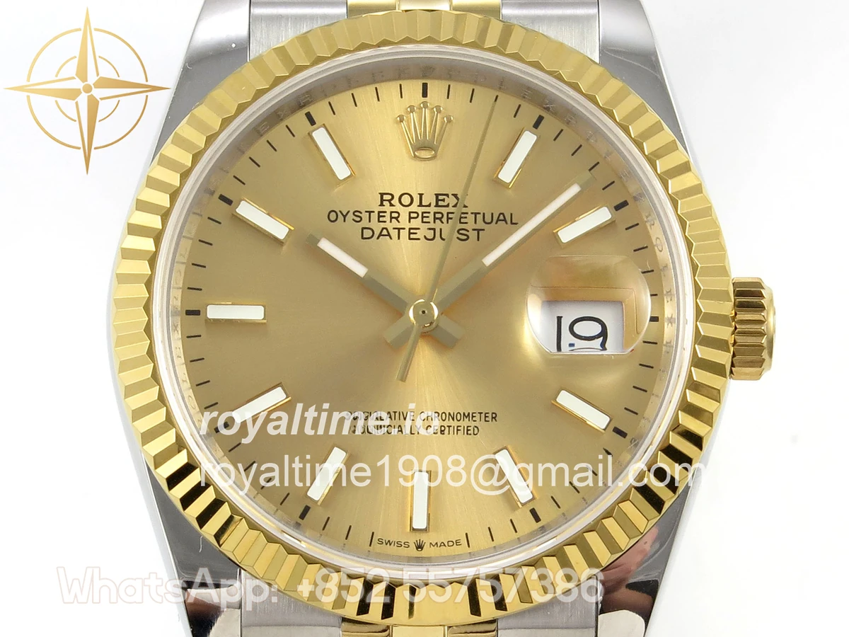 Rolex DateJust 36 126233 QF YG Stick Dial on Jubilee Bracelet QF3235 - Image 2