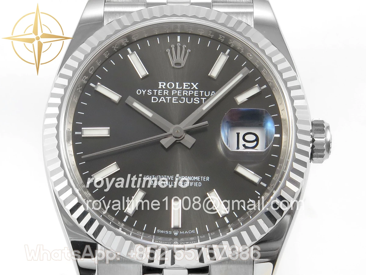 Rolex DateJust 36 126234 Clean Plus 904L Steel Gray Stick Dial on Jubilee Bracelet DD3235 - Image 2