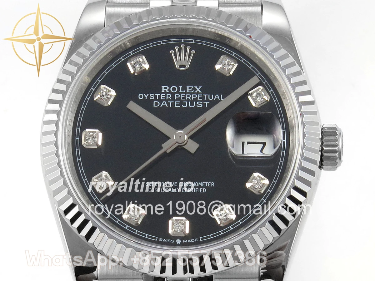 Rolex DateJust 36 126234 QF Black Diamonds Dial on Jubilee Bracelet QF3235 - Image 2
