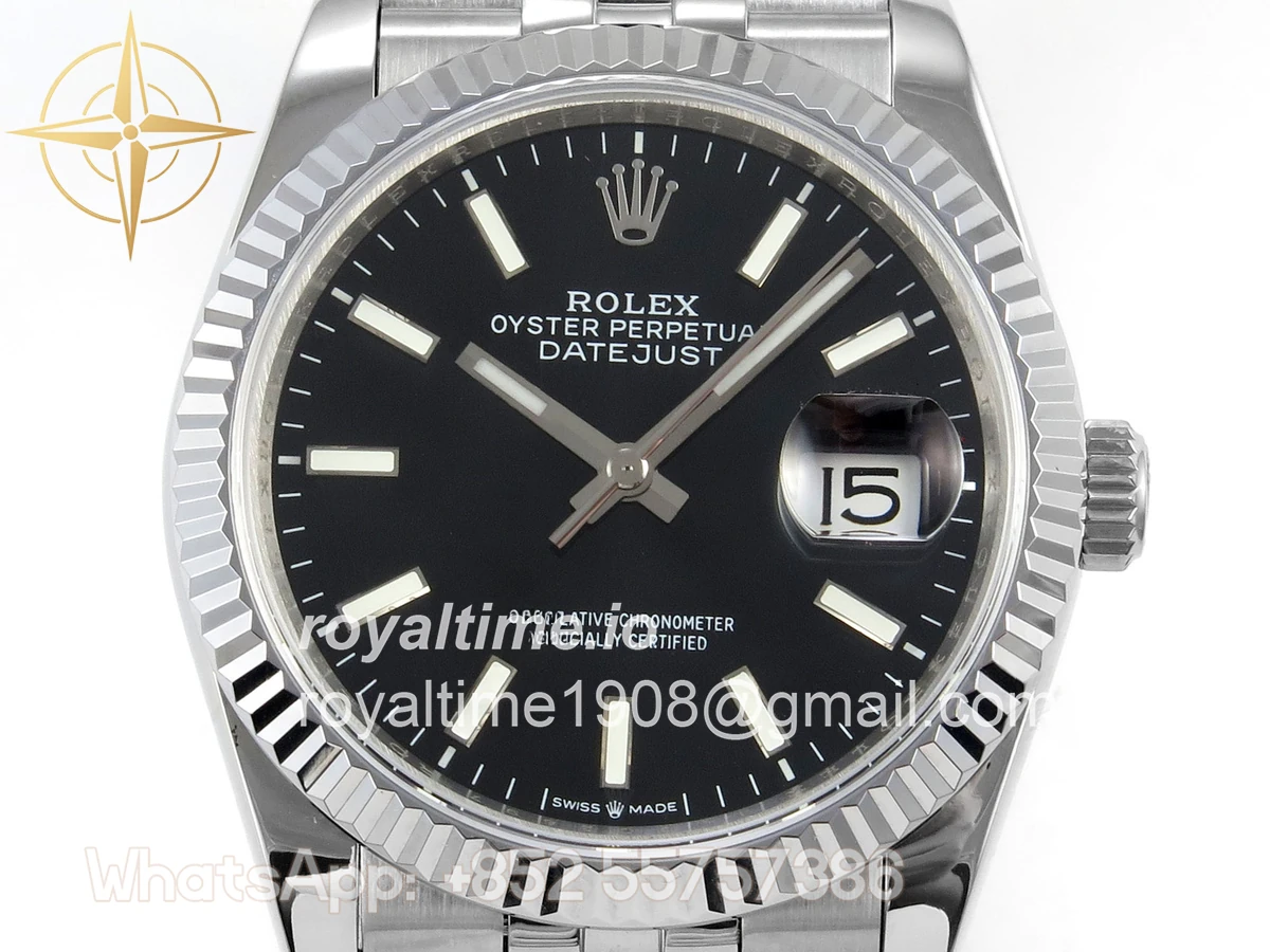 Rolex DateJust 36 126234 QF Black Stick Dial on Jubilee Bracelet QF3235 - Image 2