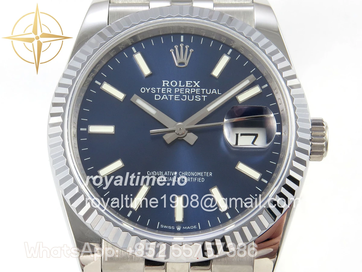 Rolex DateJust 36 126234 QF Blue Stick Dial on Jubilee Bracelet QF3235 - Image 2
