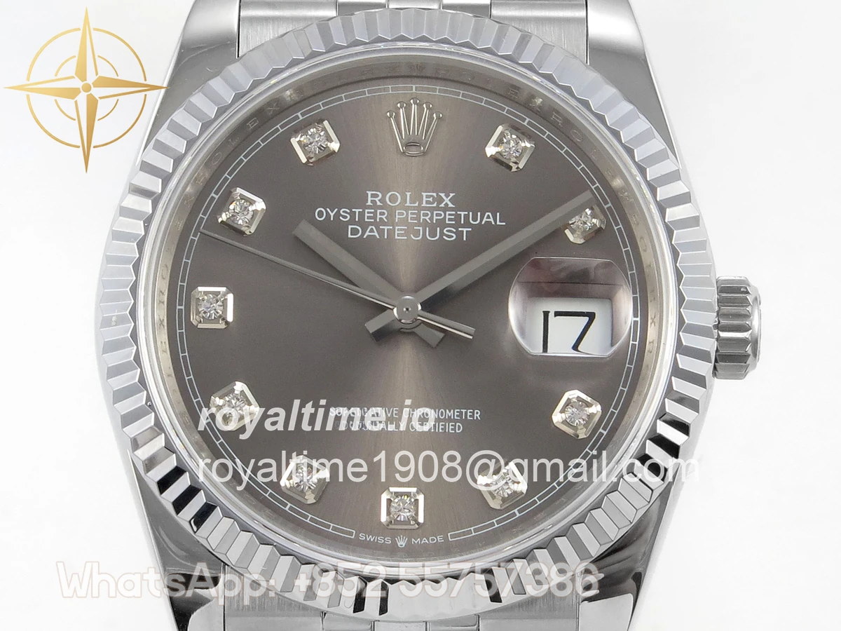 Rolex DateJust 36 126234 QF Gray Diamonds Dial on Jubilee Bracelet QF3235 - Image 2