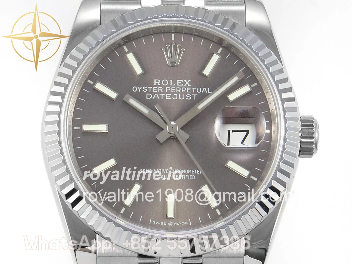 Rolex DateJust 36 126234 QF Gray Stick Dial on Jubilee Bracelet QF3235 - Image 2