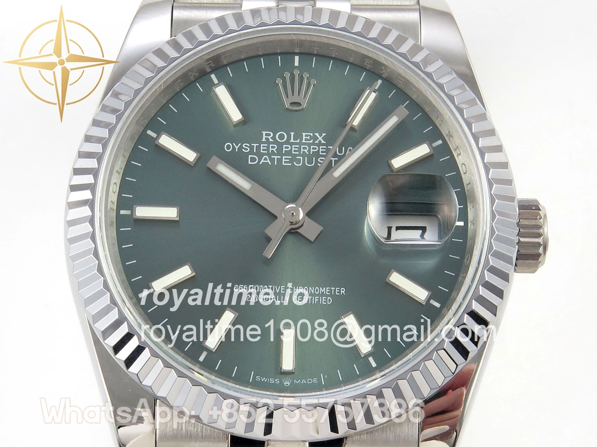Rolex DateJust 36 126234 QF Green Stick Dial on Jubilee Bracelet QF3235 - Image 2