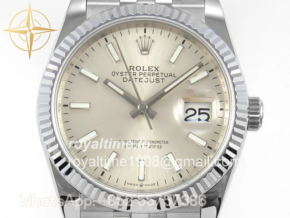 Rolex DateJust 36 126234 QF Silver Stick Dial on Jubilee Bracelet QF3235 - Image 2