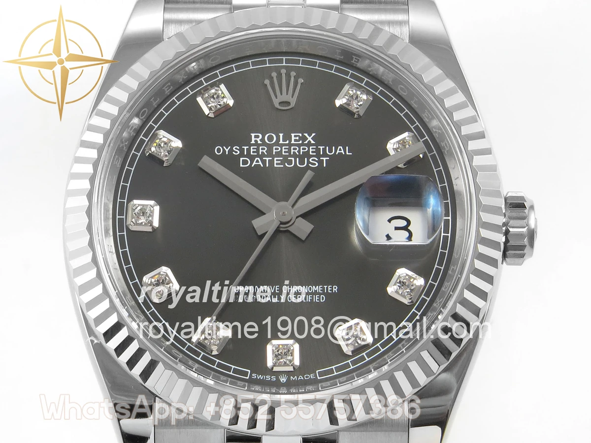 Rolex DateJust 36 126334 904L SS Clean Plus Gray Diamonds Dial on Jubilee Bracelet DD3235 - Image 2