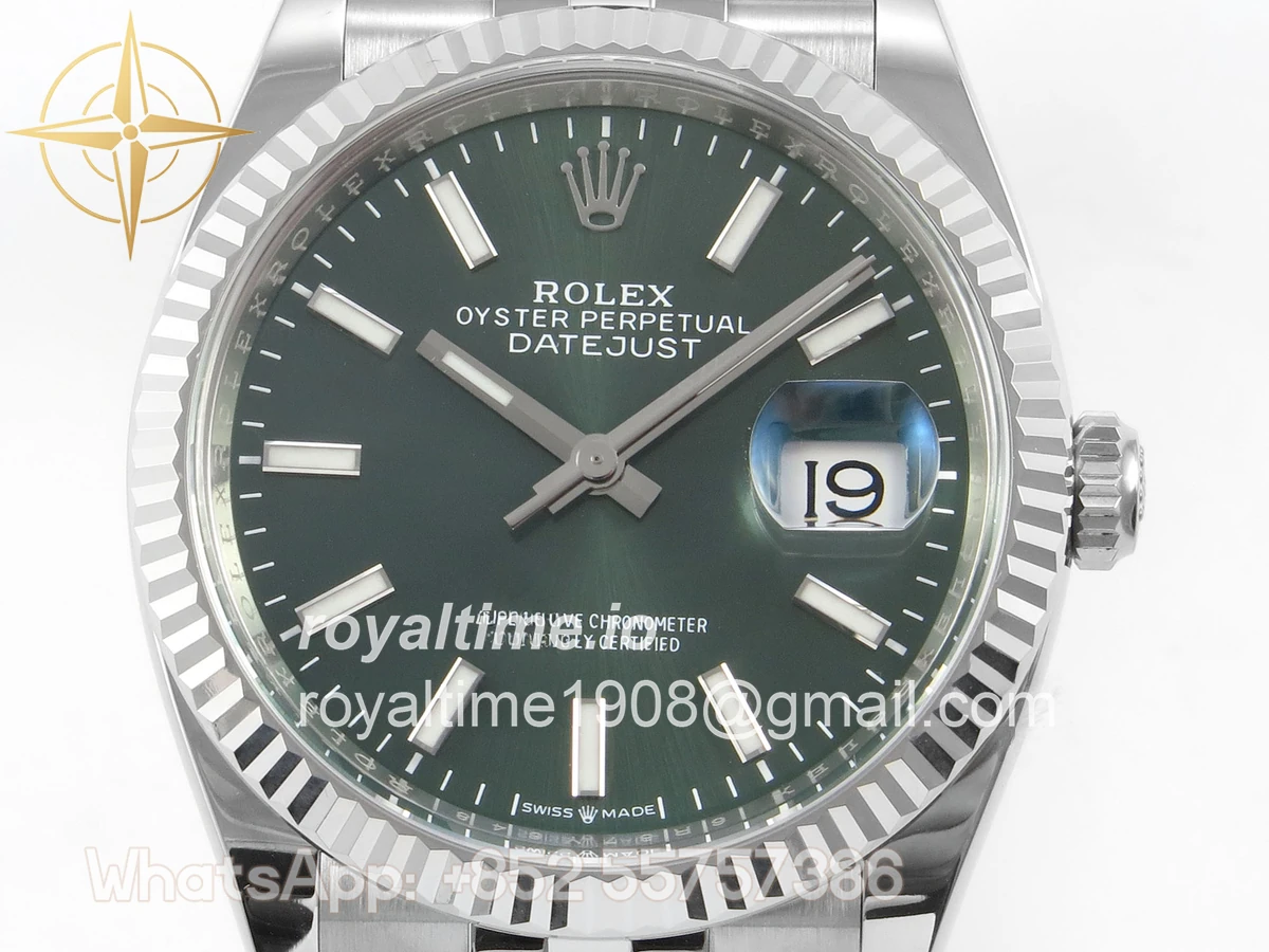 Rolex DateJust 36 126334 904L SS Clean Plus Green Dial on Jubilee Bracelet DD3235 - Image 2