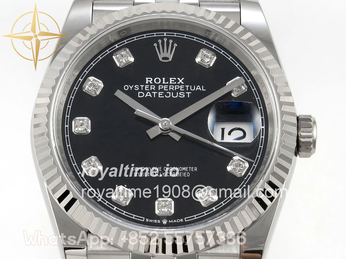 Rolex DateJust 36 SS 126234 ARF Black Diamonds Dial on Jubilee Bracelet DD3235 - Image 2