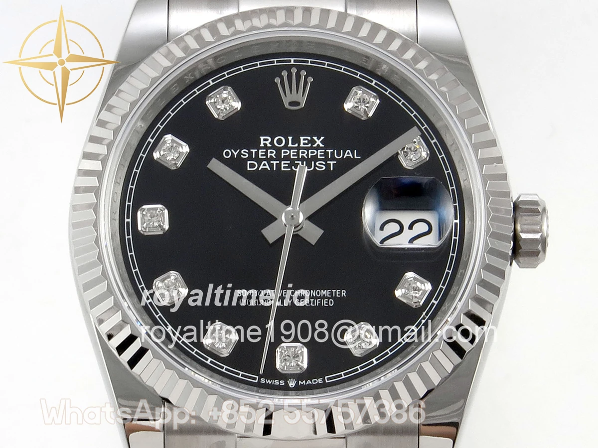 Rolex DateJust 36 SS 126234 ARF Black Diamonds Dial on Oyster Bracelet DD3235 - Image 2