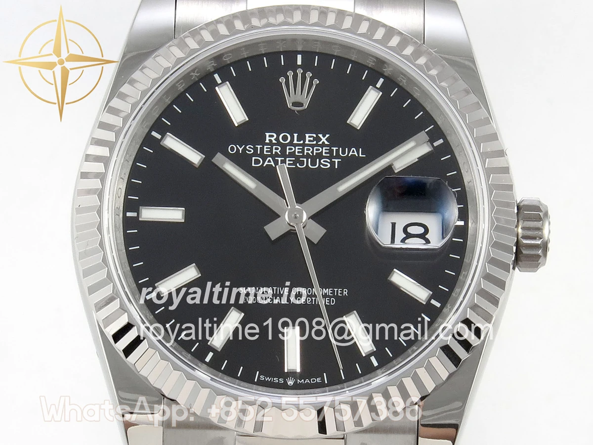 Rolex DateJust 36 SS 126234 ARF Black Stick Dial on Oyster Bracelet DD3235 - Image 2