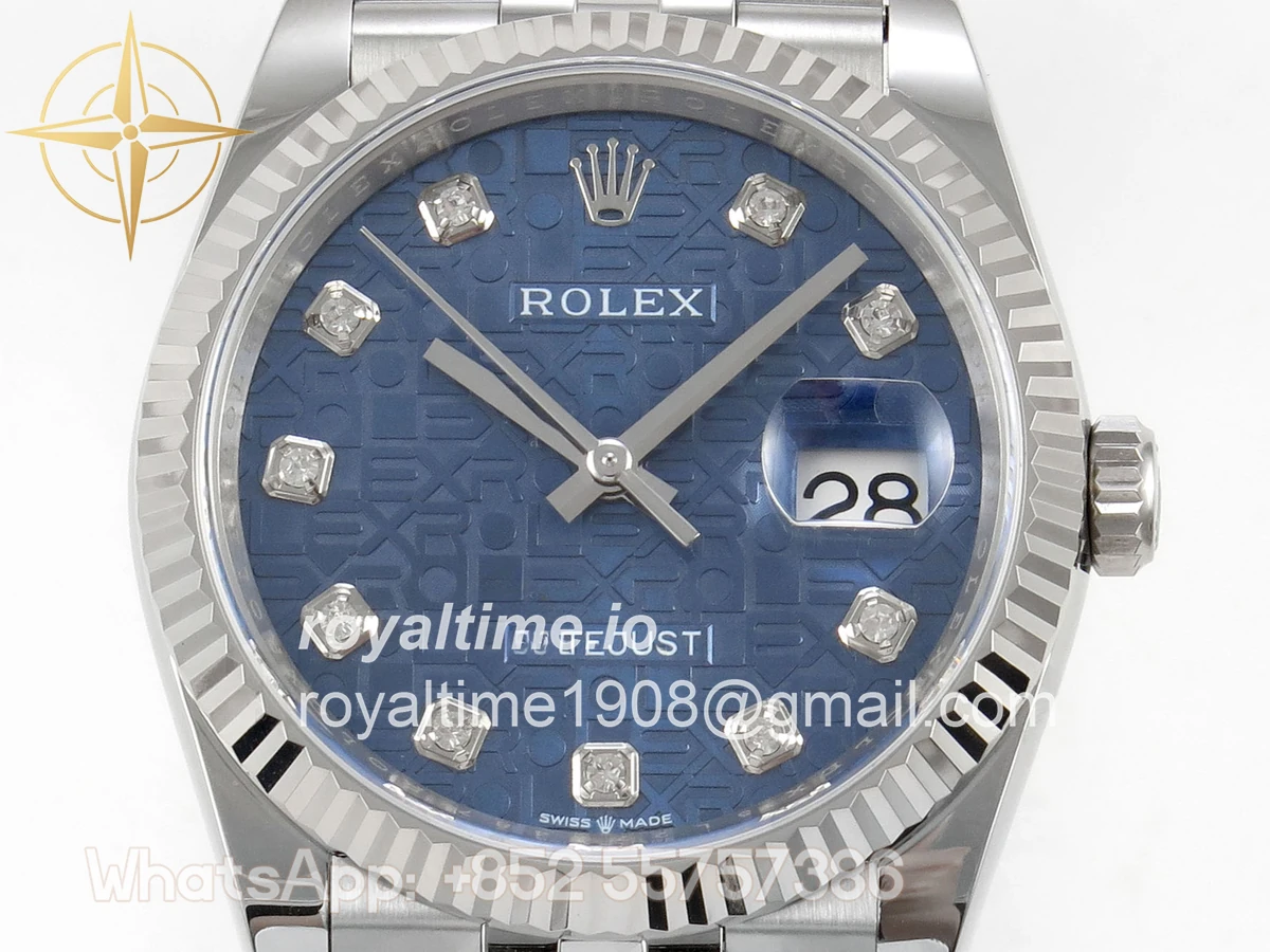 Rolex DateJust 36 SS 126234 ARF Blue Computer Diamonds Dial on Jubilee Bracelet DD3235 - Image 2