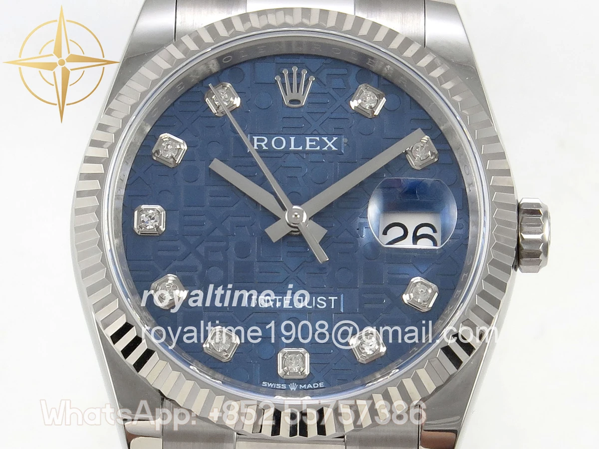 Rolex DateJust 36 SS 126234 ARF Blue Computer Diamonds Dial on Oyster Bracelet DD3235 - Image 2
