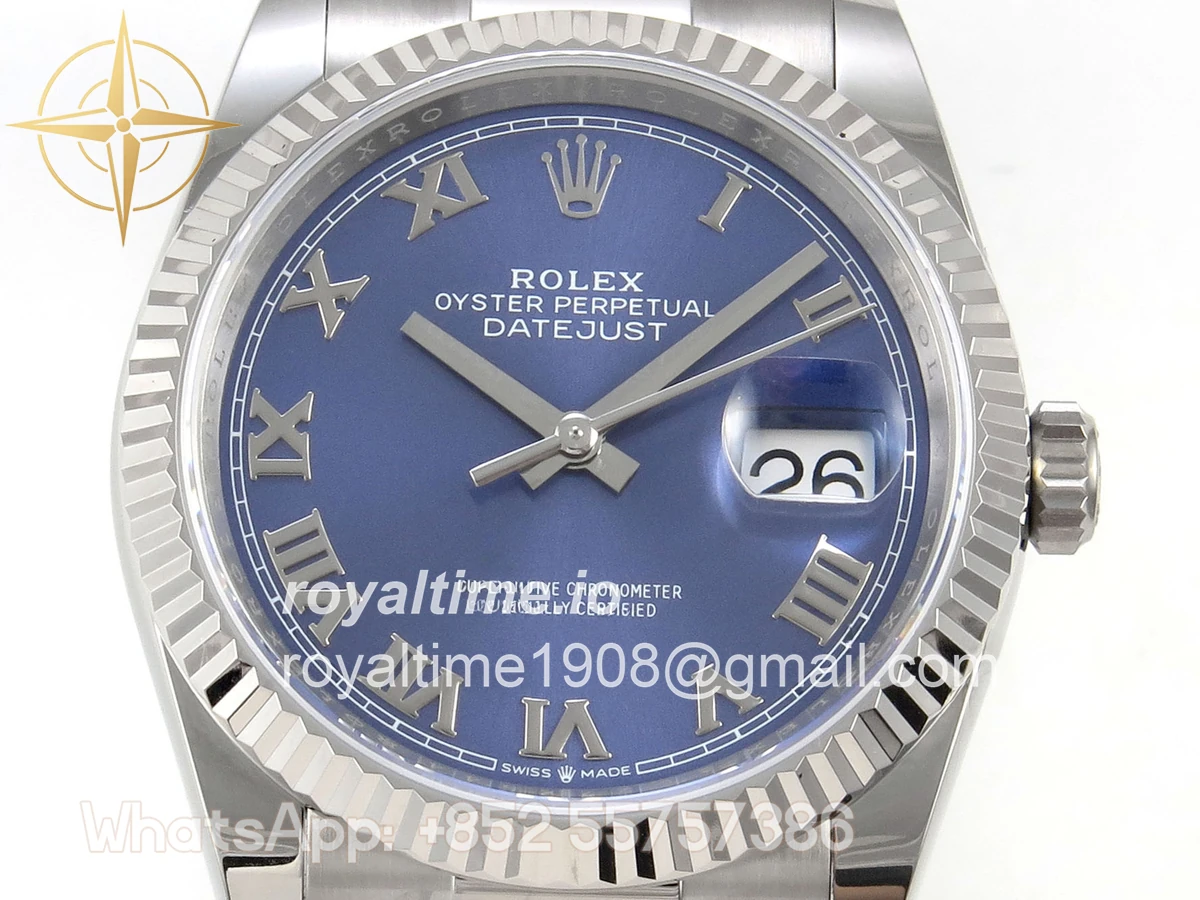 Rolex DateJust 36 SS 126234 ARF Blue Diamond Roman Dial on Oyster Bracelet DD3235 - Image 2