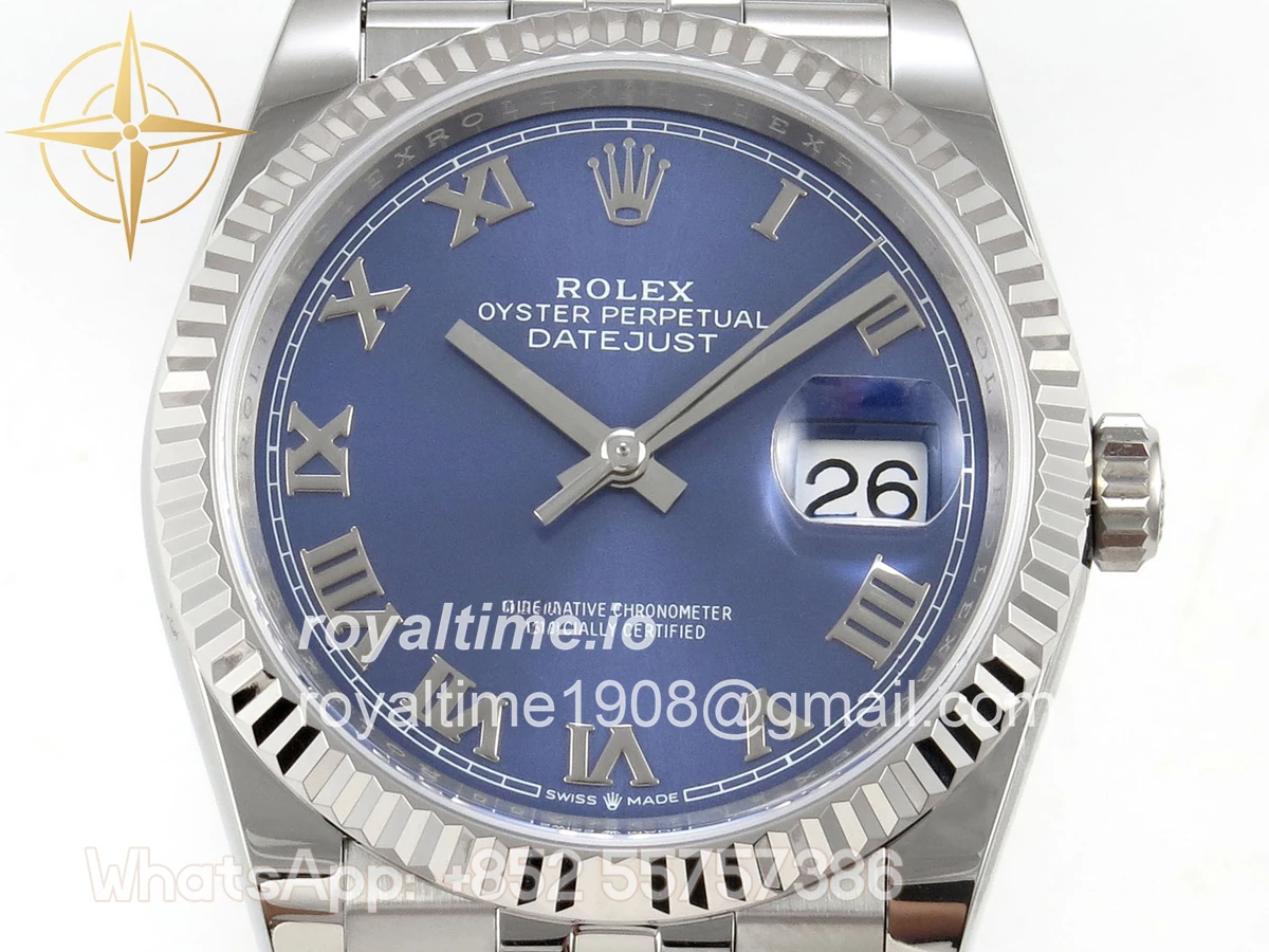Rolex DateJust 36 SS 126234 ARF Blue Roman Dial on Jubilee Bracelet DD3235 - Image 2