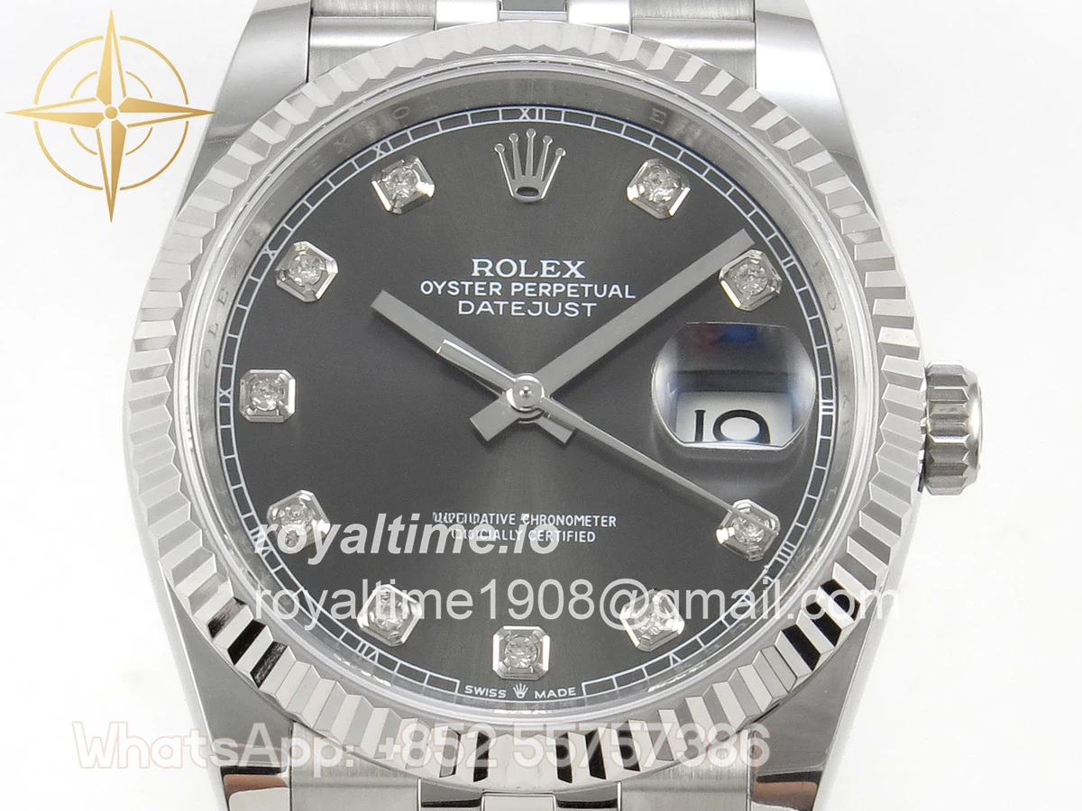Rolex DateJust 36 SS 126234 ARF Gray Diamonds Dial on Jubilee Bracelet DD3235 - Image 2