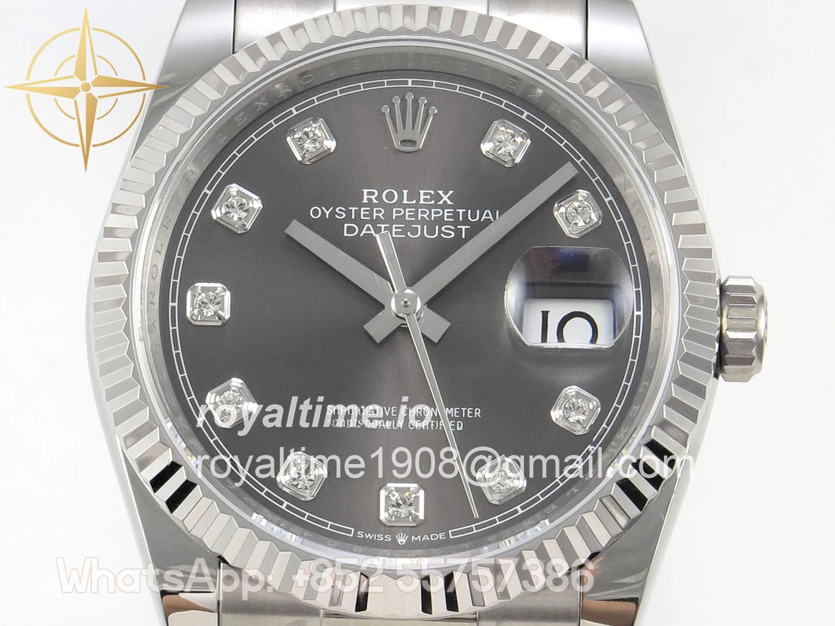 Rolex DateJust 36 SS 126234 ARF Gray Diamonds Dial on Oyster Bracelet DD3235 - Image 2