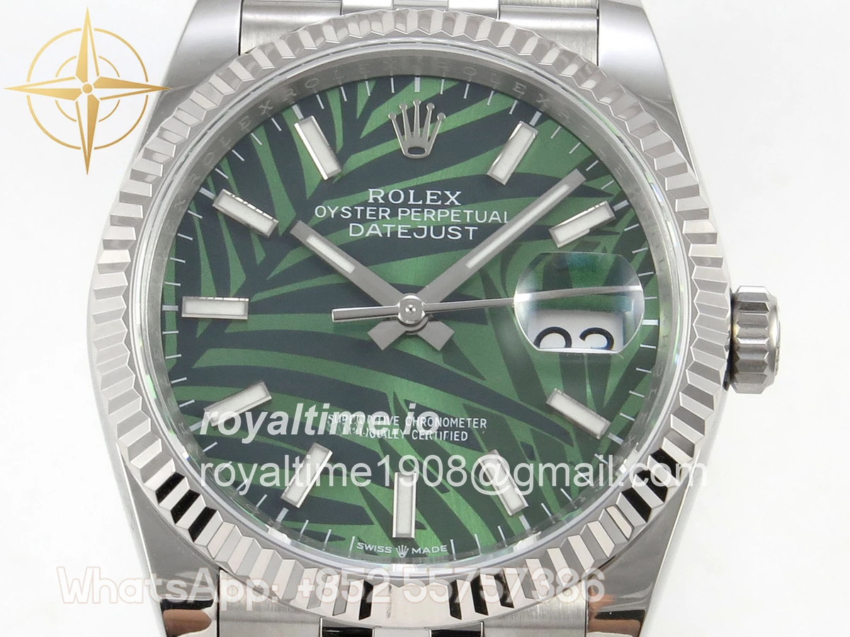 Rolex DateJust 36 SS 126234 ARF Green Leaves Stick Dial on Jubilee Bracelet DD3235 - Image 2