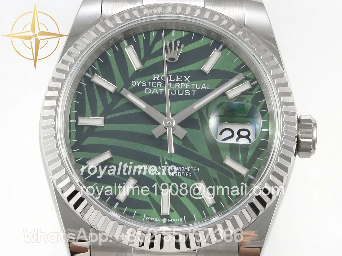 Rolex DateJust 36 SS 126234 ARF Green Leaves Stick Dial on Oyster Bracelet DD3235 - Image 2