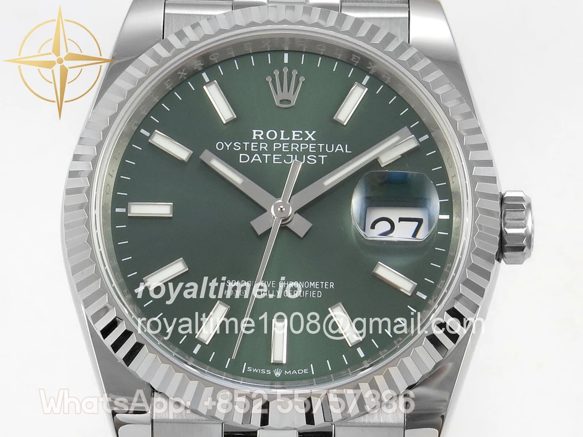 Rolex DateJust 36 SS 126234 ARF Green Stick Dial on Jubilee Bracelet DD3235 - Image 2